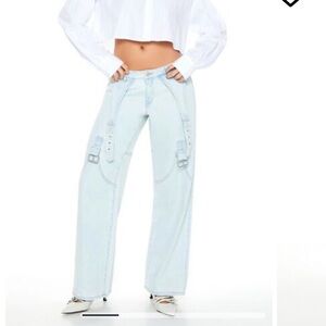 Forever 21 Buckled Baggy Low Rise Jeans - Size 27